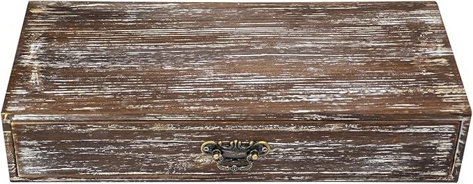 Wooden Drawers Organizer Soild Farmhouse Style RetroDesktop Drawer Storage Box Organizer With Drawers, Office Organization for Countertop Table To Store Mail, Phone, Suppliers, Glasses (Retro)