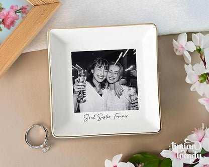 UrbanNEST Personalized Friendship Jewelry Dish, Sister Jewelry Dish, Custom Besties Gifts, Bff Gifts, Friendship Gift, Best Friend Gift for Women, Customized Jewelrys Plate, Birthday, Christmas 1