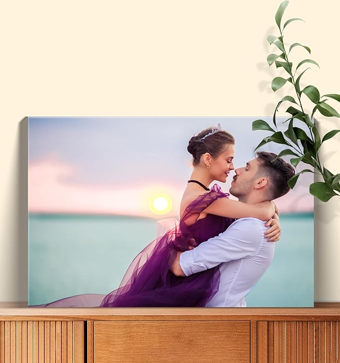 TreeDeal Custom Canvas Prints with Your Photos, Framed 36” x 24” Personalized Pictures Print, Customized Photo to Canvas Wall Art Ideal for Home Decor Gift Wrapping Pets Family Baby Wedding
