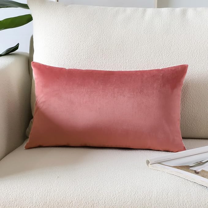 Artscope Luxury Velvet Pillow Covers Super Soft Decorative Rectangle Throw Pillow Covers Case Cushion Covers for Sofa Couch Bedroom Car Decor 16x24 Inch Jam