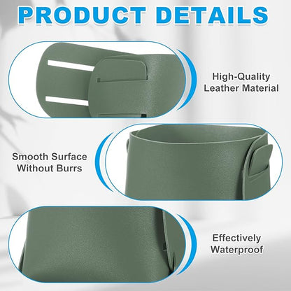 PATIKIL 2Pack Leather Desk Organizer, Leather Pencil Pen Holder Jewelry Valet Tray Hair Accessories Organizer for Bedroom Drawer Office Key Wallet Watch Pen Pencil Glasses, Dark Green