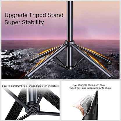 Auto Face Tracking Selfie Stick Tripod for iPhone with Light,360 Rotation That Follows Your Movement,70.9" Phone Camera Tripod Stand with Remote for Content Creator Vlog Live Stream Video Recording