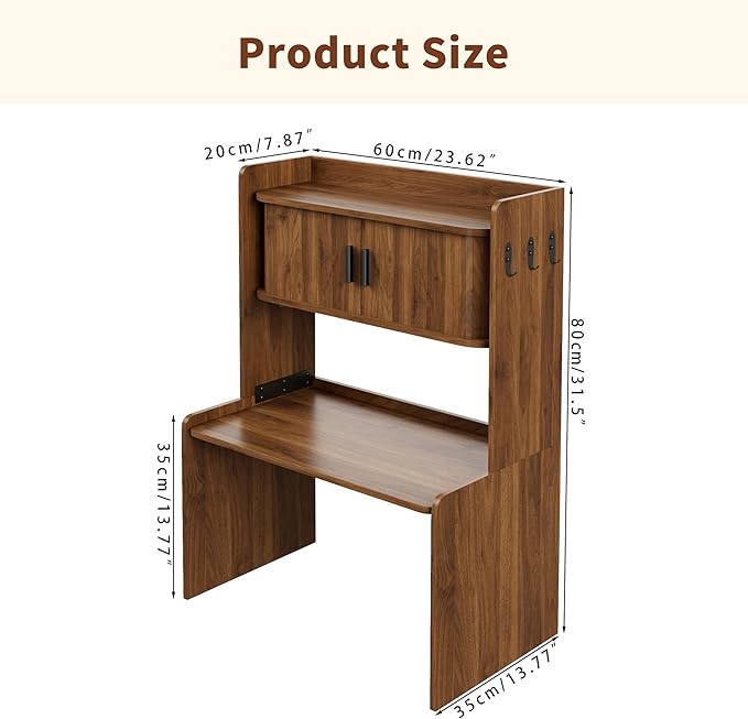 Microwave Stand with Storage, 31 x 23 Inch Mid Century Modern Kitchen Countertop Organizer, Over Fluted Microwave Counter Shelf Rack with Sliding Door, Space Saving, Wooden, Walnut