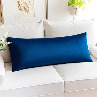 Artscope Luxury Velvet Lumbar Pillow Cover Super Soft Decorative Rectangle Throw Pillow Covers Case Cushion Covers for Sofa Couch Bedroom Car Decor 14x36 Inch Navy Blue