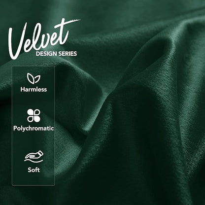 Deconovo Velvet Throw Pillow Covers 16x16 Inch, Decorative Soft Couch Pillow Covers for Home Decor Sofa Car Living Room Bedroom, Set of 2, Emerald Green