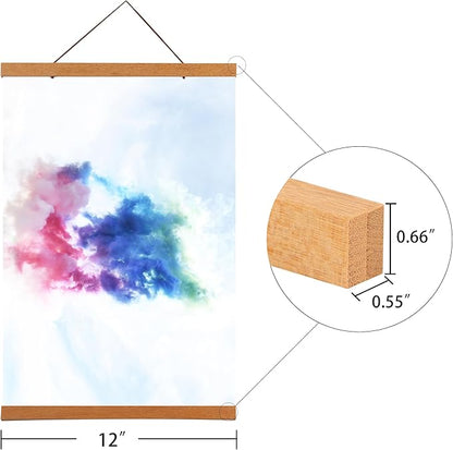 Medog Magnetic Poster Hanger Frame, 12x18 12x16 12x20 12x24 12x36 Poster Frame,For Magnet Canvas Print Poster Hanging Kit,Teak,3 Pack