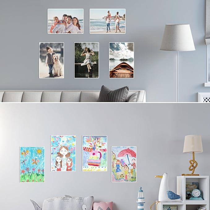 EHWINE 4 Pack 11x17 Wall Mount Acrylic Sign Holder, Wall Signs Photo Menu Flyer Display Holders, Plastic Clear Acrylic Frames for Office Home Hotel Business Store (with Adhesive Tape)