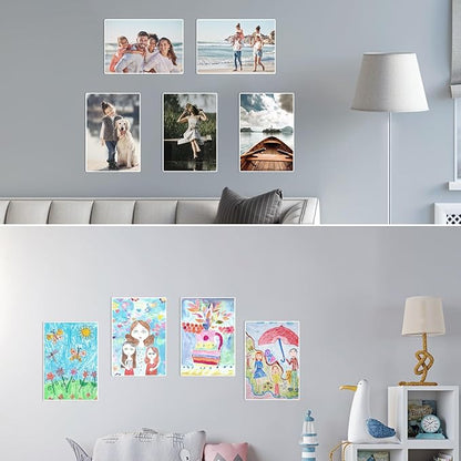 EHWINE 4 Pack 11x17 Wall Mount Acrylic Sign Holder, Wall Signs Photo Menu Flyer Display Holders, Plastic Clear Acrylic Frames for Office Home Hotel Business Store (with Adhesive Tape)