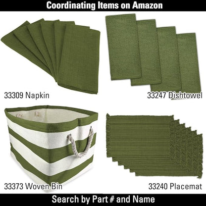 DII Variegated Tabletop Collection, Placemat Set3x19, Olive Green, 6 Piece