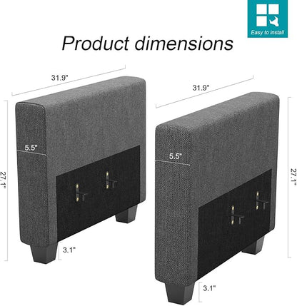 Belffin Armrest Module for Modular Sectional Sofa Couch Side Armrest for Sectional Modular Sofa Fabric Dark Grey