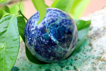 Jet Sodalite Crystal Ball 50-55 mm – Natural Healing Gemstone Sphere for Positive Energy, Meditation, Reiki, Chakra Balancing, Home Décor & Collectible Crystal