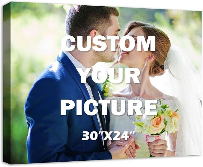 YYYYHPP Canvas Prints with Your Photos, Personalized Photo to Canvas Wall Art,Canvas Printing for Wedding, Family, Baby, Pets, Home Office Decor, Wrapped Frame 30"x24"