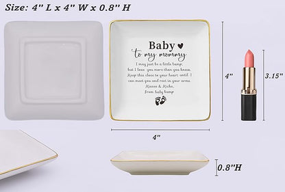 NZY to My Mommy-Mother's Day Christmas Gift,Mama to Be-Mom Appreciates Gift-New Mom Present from Baby Bump-Pregnancy Announcement Present-New Baby -Jewelry Tray Trinket Holder Ring Dish