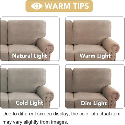H.VERSAILTEX Multi-Pieces Sofa Covers Stretch Couch Covers Form Fitted Seats and Back Cushions Covers (3 Seat Covers Plus 3 Back Cusion Covers, Bonus 2 Armrest Covers), Sand