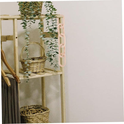 DOITOOL Rustic Link Chain Decor Wall Table Ornament Minimalist Home Accent for Living Room Birthdays Housewarming Natural Wood Sculptures