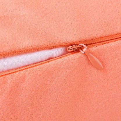 Set of 2 Comfortable Throw Pillow Cover for Bedding, Decorative Accent Cushion Sham Case for Couch Sofa, Soft Solid Velvet with Zipper Hidden - 18"x18", Living Coral