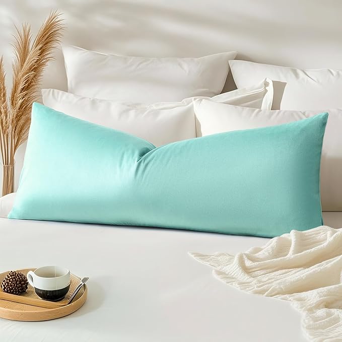 Artscope Luxury Velvet Lumbar Pillow Cover Super Soft Decorative Rectangle Pillowcases Soft Solid Cushion Cases for Couch Sofa Bedroom Car Decor 14x36 Inch Aqua Green