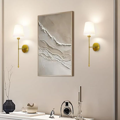 Battery Operated Wall Sconce Set of 2, 15 Colors Rechargeable Wall Lights with Dimmable Bulbs and Remote, Gold Wireless Wall Lamp for Living Room Hallway Bedroom