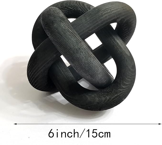 3-Ring Wooden Chain, Pine Wood Carving, Modern Home Minimalist Coffee Table Decoration, Living Room, Bedroom, Bookshelf, Porch Decoration(E)