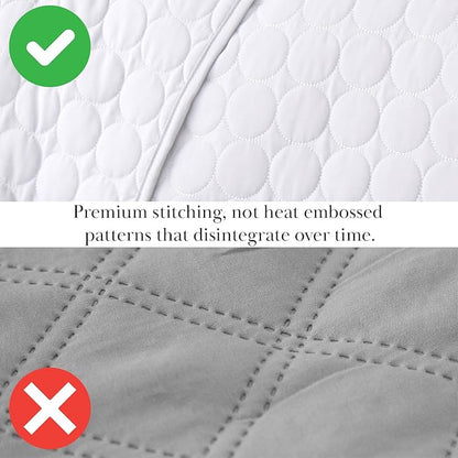 Southshore Fine Living, Inc. Twin XL Comforter Quilt Set, Dorm Room Bedding Essentials, Stain Resistant, Machine Washable Bed Spread, Twin XL White Quilt Bedspread Set w/Pillow Sham, Bright White
