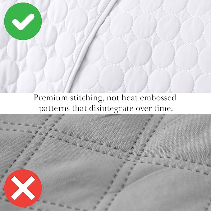Southshore Fine Living, Inc. King Size White Quilt Bedding Set with 2 Pillow Shams, Quilted Summer Comforter, King Size, Light Weight Bedspread, California/King Quilt Coverlet, Bright White