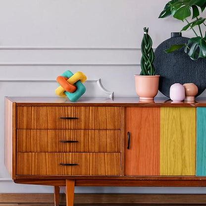 Amyhill 3 Link Knot Decor Mid Century Modern Color Coffee Table Decoration Chain Link TV Decor Mid Century Modern Shelf Entryway Objects for Home Living Room Farmhouse Bedroom Inspired Aesthetic Art
