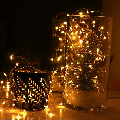 OakHaomie 6 Pack Fairy Lights Battery Operated No Remote LED Starry String Lights 30 Micro Starry LEDs on 10ft Copper Wire Light for DIY Wedding Centerpiece Table Decorations (Amber)