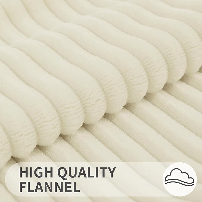 Simmore Decorative Spring Throw Pillow Covers 18x18 Set of 2, Soft Natural Plush Flannel Double-Sided Fluffy Couch Pillow Covers for Sofa Living Room, Beige