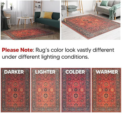 Keen Home Design 3x5 Rug - Machine Washable Entry Rug with Non-Slip Backing, Ideal for Enteryway, Kitchen, Bathroom, Laundry Room - Vintage, Easy Clean, Durable, Low Pile Rug - (3' x 5')