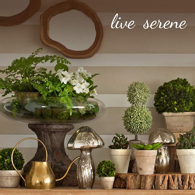 Serene Spaces Living Free-Form Glazed Ceramic Mini-Bud Vase, Set of 4- Centerpiece for Vintage Weddings, Events, Measures 2.5" Tall and 3" Diameter