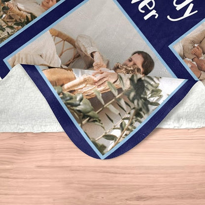 Fathers Day Personalized Gifts from Daughter Custom Blankets with Photos and Text Multiple Colors Sizes Soft Flannel Gifts for Men Birthday Gifts for Dad