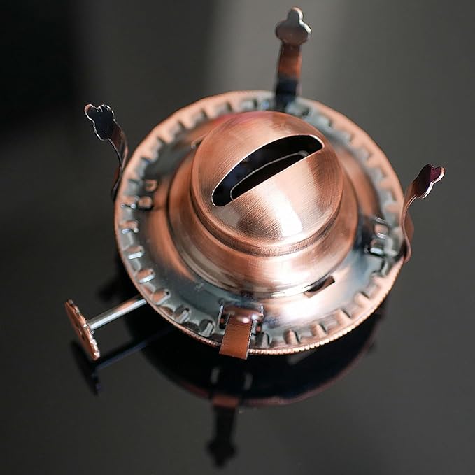 Oil Lamp Burner #2 Size Bronzy Plated Burner for Antique Lamps Oil Lamp Replacement Kerosene Lamps Parts with Reduction Collar and Cotton Lamp Wick Fits Holds a 3 Inch Base Chimney