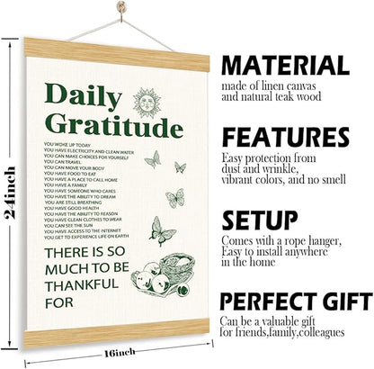 YGSDZY Therapy Canvas Poster, Daily Gratitude Poster, Inspirational Wall Decor Art, Home Decor for Living Room Bedroom, Decoration for Calm Down Corner, Mental Health Wall Art, 11.8 * 15.7