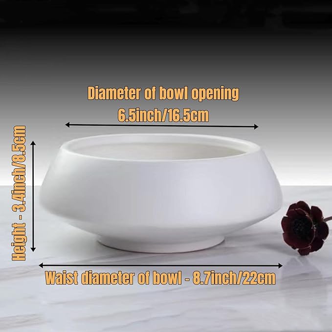Ceramic Flower Pot Flower Arrangement Set Japanese Ikebana Floral Art Supplies Flower Bowl Decorative Flower Vase for Centerpieces (Large White)