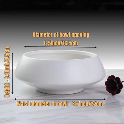 Ceramic Flower Pot Flower Arrangement Set Japanese Ikebana Floral Art Supplies Flower Bowl Decorative Flower Vase for Centerpieces (Large White)