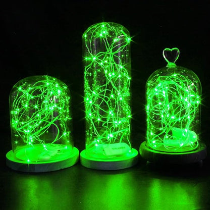 CYLAPEX 6 Pack Green Fairy Lights String Battery Operated Fairy Lights Firefly Lights LED Starry String Lights 7ft 20 LEDs Silvery Copper Wire for Christmas DIY Decoration Costume Wedding Party
