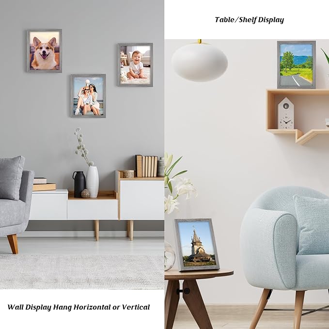 10x13 Frame Distressed Gray, Rustic 13x10 Picture Frame Grey, Art Pic Poster Frame, 10 by 13 Gallery Family Concert Portrait Photo Frame Anniversary/Birthday/Wedding/Thank you/Christmas Gift