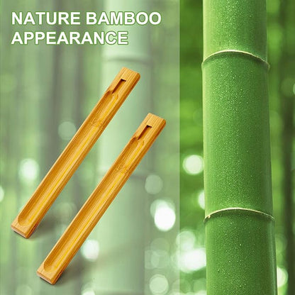 3 Pieces Bamboo Wood Incense Holder for Sticks with Adjustable Angle, Incense Burner with Ash Catcher, 9.8 Inches