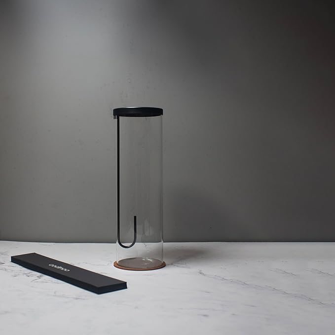 Incense Holder for Sticks,Incense Burner Holder,Modern Incense Holder for Stick with Glass Ash Catcher,Insence-Stick Holder [Anti-Ash Flying] for Yoga Spa (Large-Black)