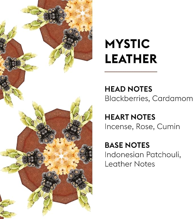 Maison Berger Mystic Leather Lampe Berger Refill, 500 ml (16.9 fl oz), Odor-Neutralizing Home Fragrance Oil for Maison Berger Lamps, Blackberries, Cardamom, Incense, Rose, Cumin, Made in France