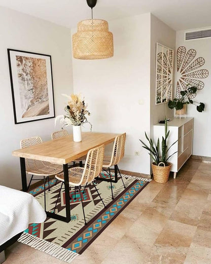 Boho Southwestern Entryway Rug 2X3 Ft Bathroom Mat, Washable Woven Aztec Abstract Geometric Throw Carpet with Tassel, Non-Shedding Vintage Native American Patterned Indoor Outdoor Kitchen Doormats