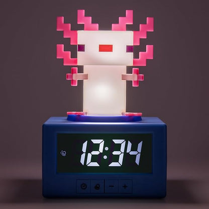 Paladone Minecraft Axolotl Digital Alarm Clock with Night Light – Officially Licensed Gaming Decor, for Kids & Teens’ Bedrooms, Game Rooms, Minecraft Fans