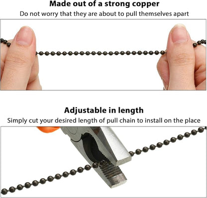 8 Pieces Ceiling Fan Pull Chains Extender Wooden Pendant Pull Chain Extension for Ceiling Light Lamp Fan(Coffee)