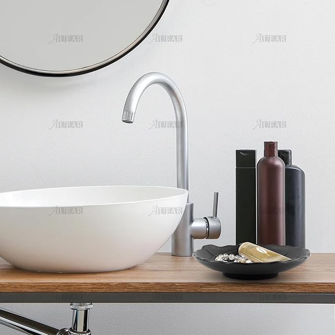 AUEAR, A5 Melamine Trinket Dish Decorative Jewelry Tray Ring Holder Organizer for Keys Food Safe Dishware Black (Leaf Style 1)