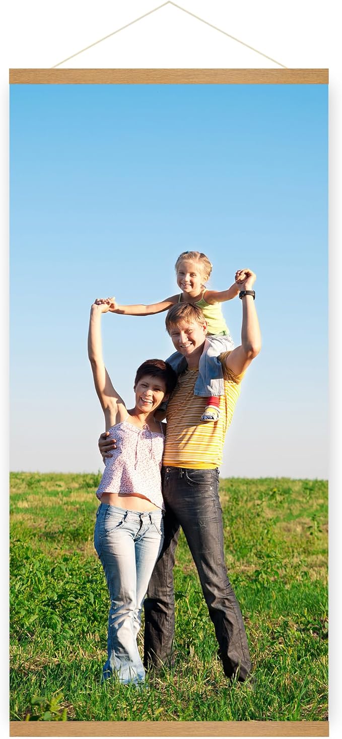 SZDHHH Custom Photo Prints with Magnetic Hanger Frame Canvas Poster Prints With Your Photos Personalized Hanging Poster Pictures Wall Art Decor Framed for Home Decor Gifts Keepsakes (40" Lx20 W)