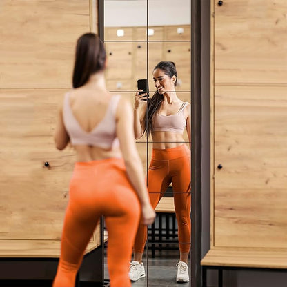 Delma Wall Mirror,Full Length Mirror Tiles for Wall Decor, Modern Full Body Mirror for Home, Office, and Gym（Glass, 16''x12''x 3PCS）