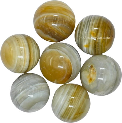 Amazing Gemstone Lace Agate Crystal Ball - 1" Inches Crystal Sphere Meditation Balls for Witchcraft and Decorative Balls - Crystals and Healing Stones Beginners Gift (Pack of 1)