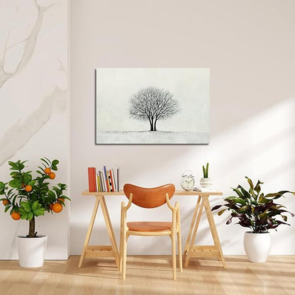 Canvas Wall Art Decor Wall Pictures for Living Room Canvas Art Wall Decor Large Black and White Wall Art Prints Minimalist Tree Wall Art Artwork for Walls Home Office Aesthetic Wall Art Decor 32" x 48"