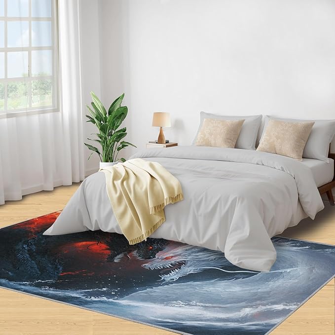 Graffiti Hip-Hop 4x5 Area Rugs for Living Room, Skateboarding Washable Non Slip Rugs, Street Art Low Pile Print Rug for Bedroom, Dining Room, Home Office
