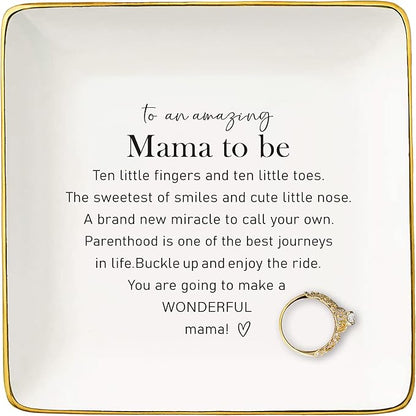 New Mom Appreciates Gift from New Baby-Mama to Be-Pregnancy Announcement Gift-Newborn Presents for Mother-Baby Announcement Keepsake-Christmas Decor-Jewelry Tray Trinket Holder Ring Dish